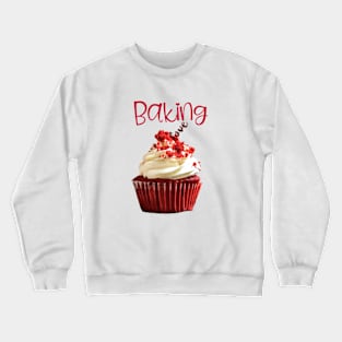 Baking Love Red Velvet Cupcake with Cream Frosting Crewneck Sweatshirt